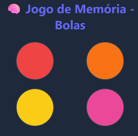Jogo de Memória Bolas Coloridas